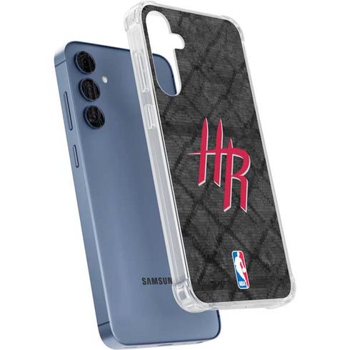 NBA Houston Rockets Dark Rust Galaxy A35 5G Clear Case